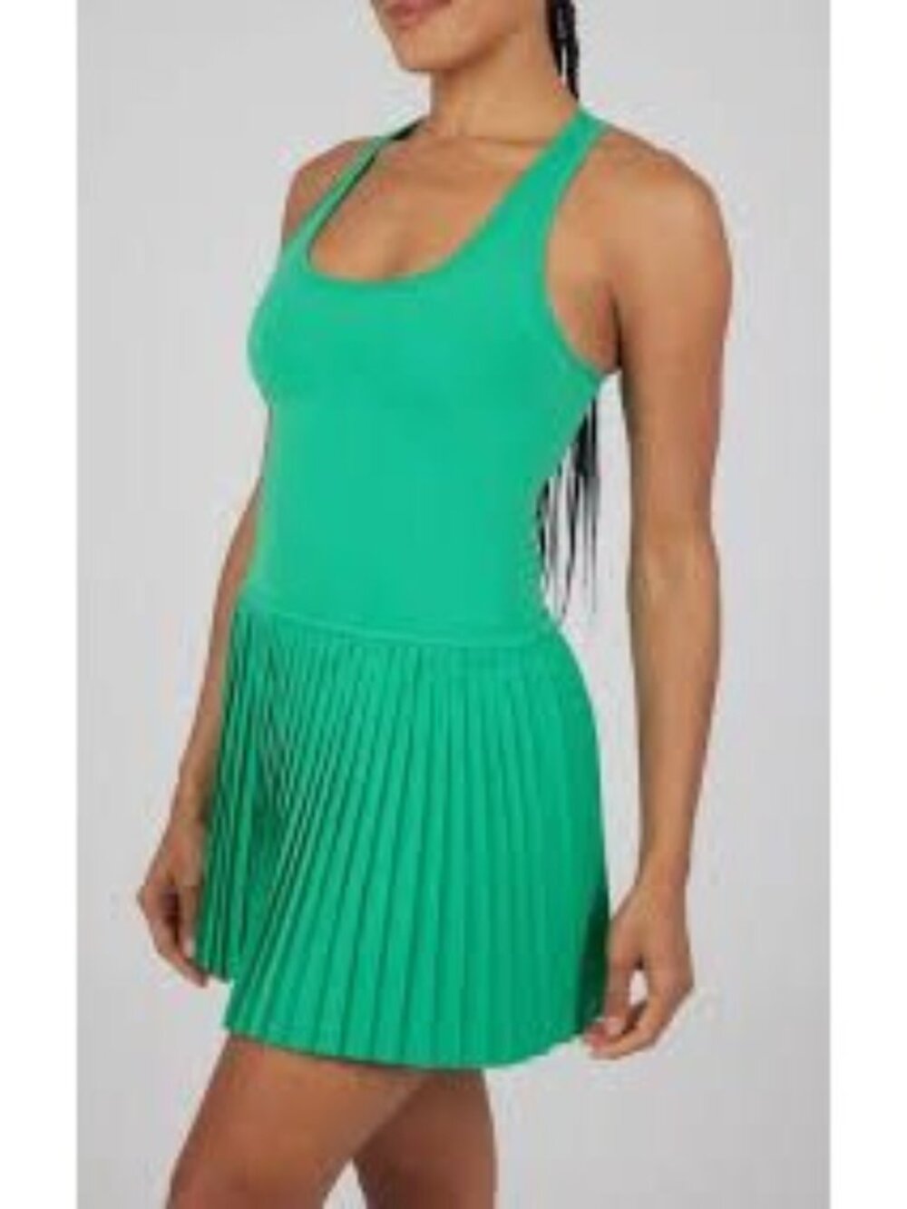 Crane Women’s Green Pleated Racer Back Tennis Golf Athletic Dress Size L